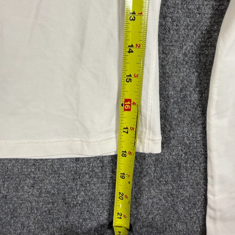 SKIMS Cotton Jersey Scoop Neck Long Sleeve Tee Top Marble White Size XS - Picture 6 of 7
